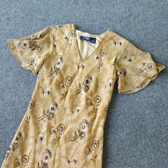 Beige Floral Maxi Dress - Picture 3 of 12